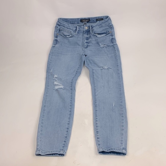 Judy Blue Skinny Distressed Jeans Light wash denim Size 11/30 Stretch Designer - Picture 1 of 16